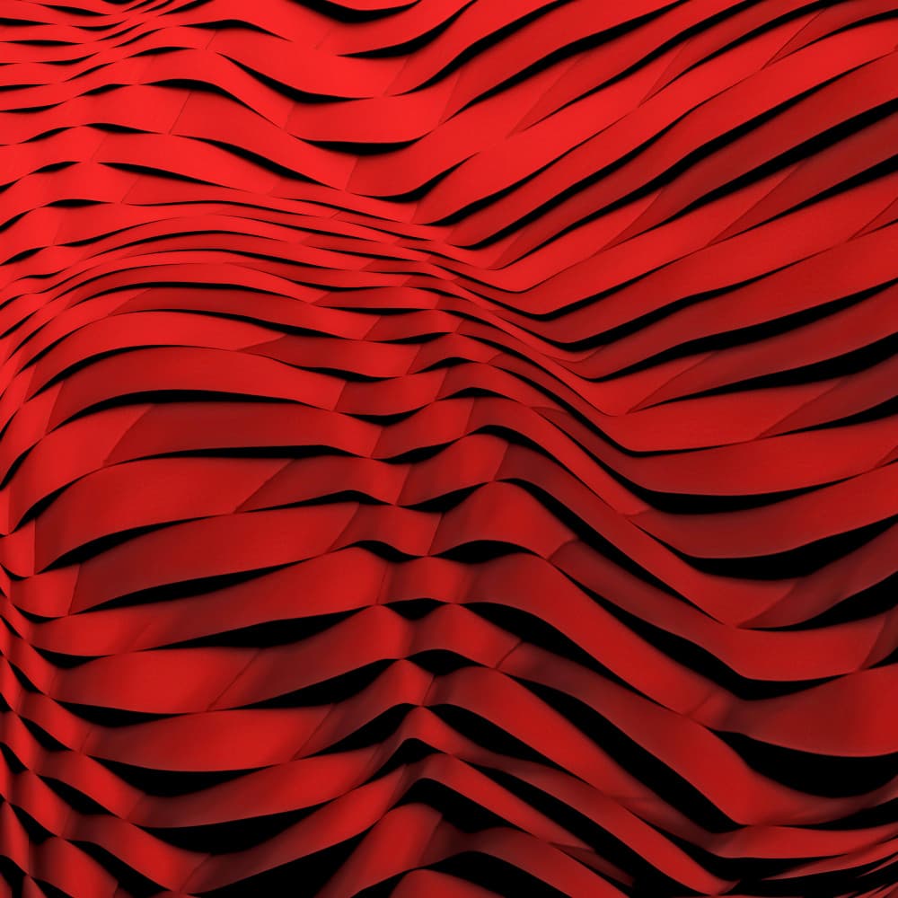 Dynamic Red Waves by Gilbert Claes — canvas wall art