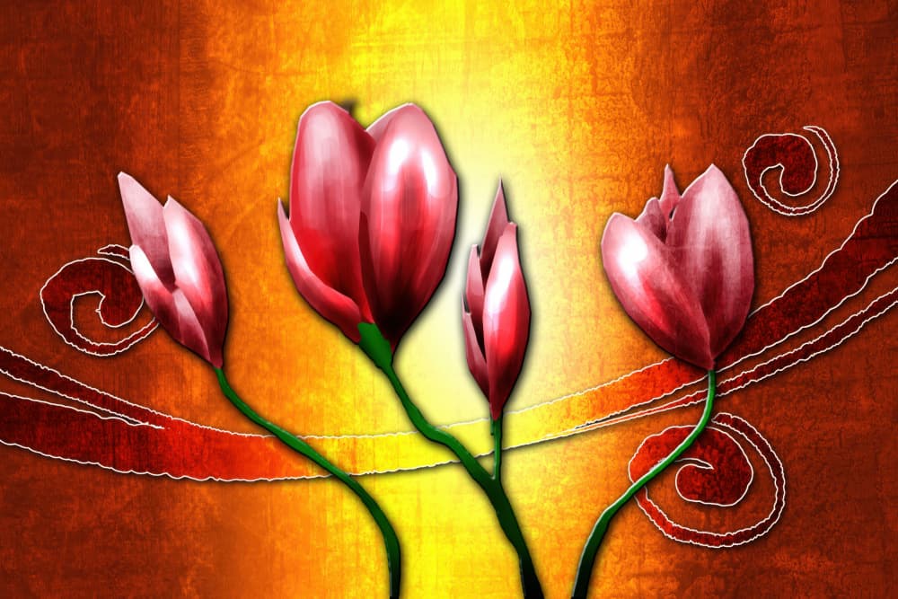 Warm Floral Abstract by Rafal Kulik — canvas wall art