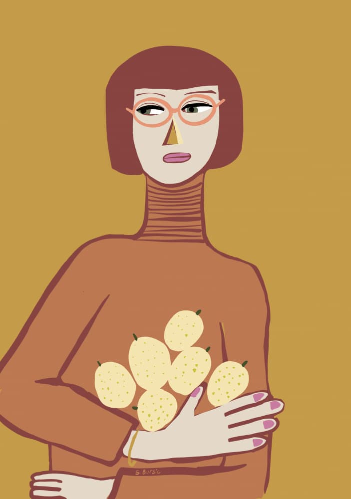Modern Lemon Lady by Sharyn Bursic — canvas wall art