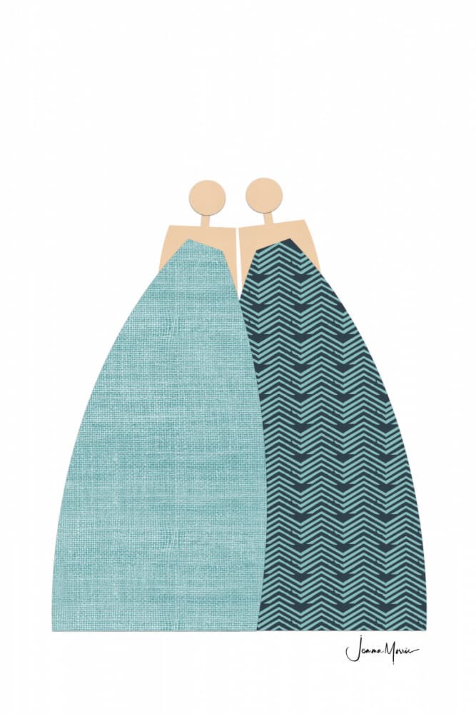 Abstract Teal Companions by Jemma Morris — canvas wall art