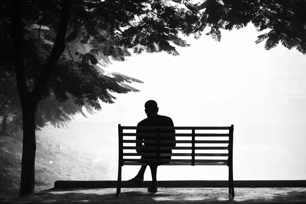 Quiet Bench Contemplation by Raju Khan — canvas wall art