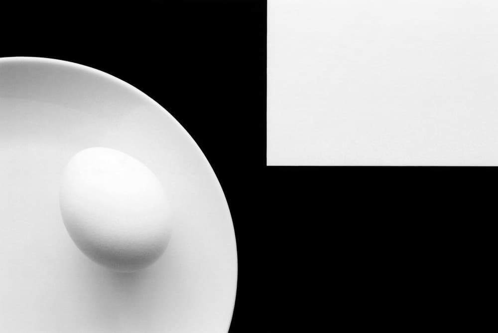Minimalist White Egg by Peter Hrabinsky — canvas wall art