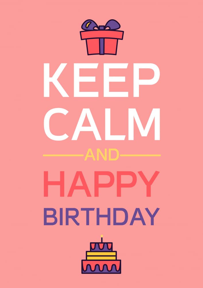 Keep Calm Happy Birthday by Marika Barsrsind — canvas wall art