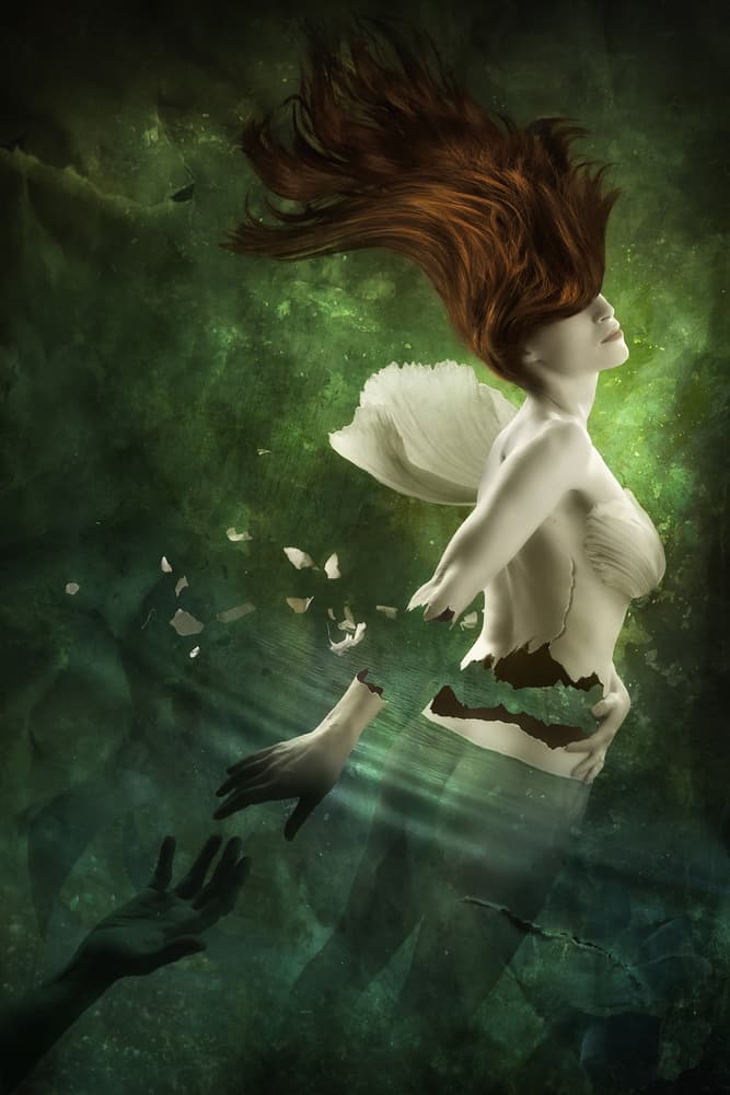 Ethereal Woman Breaking by Christophe Kiciak — canvas wall art