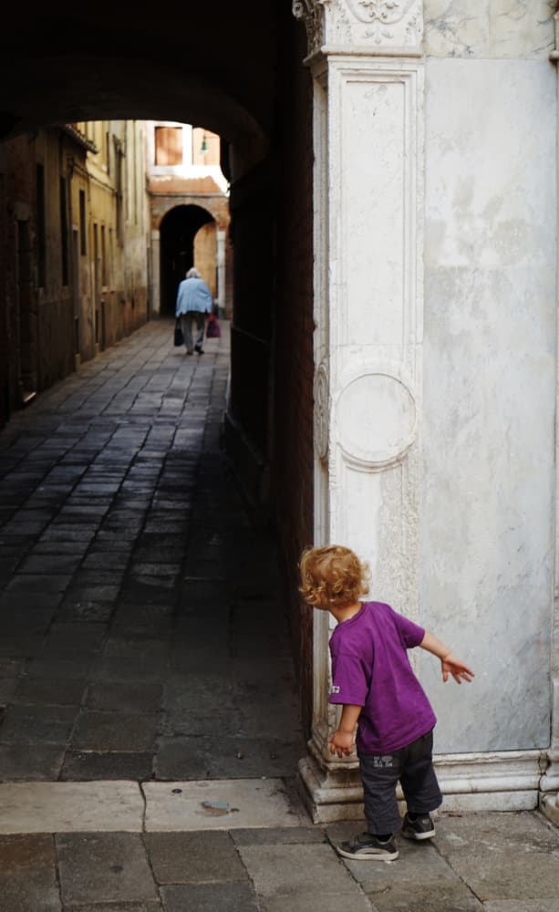 Curious Child City Alley by Adam Wong — canvas wall art
