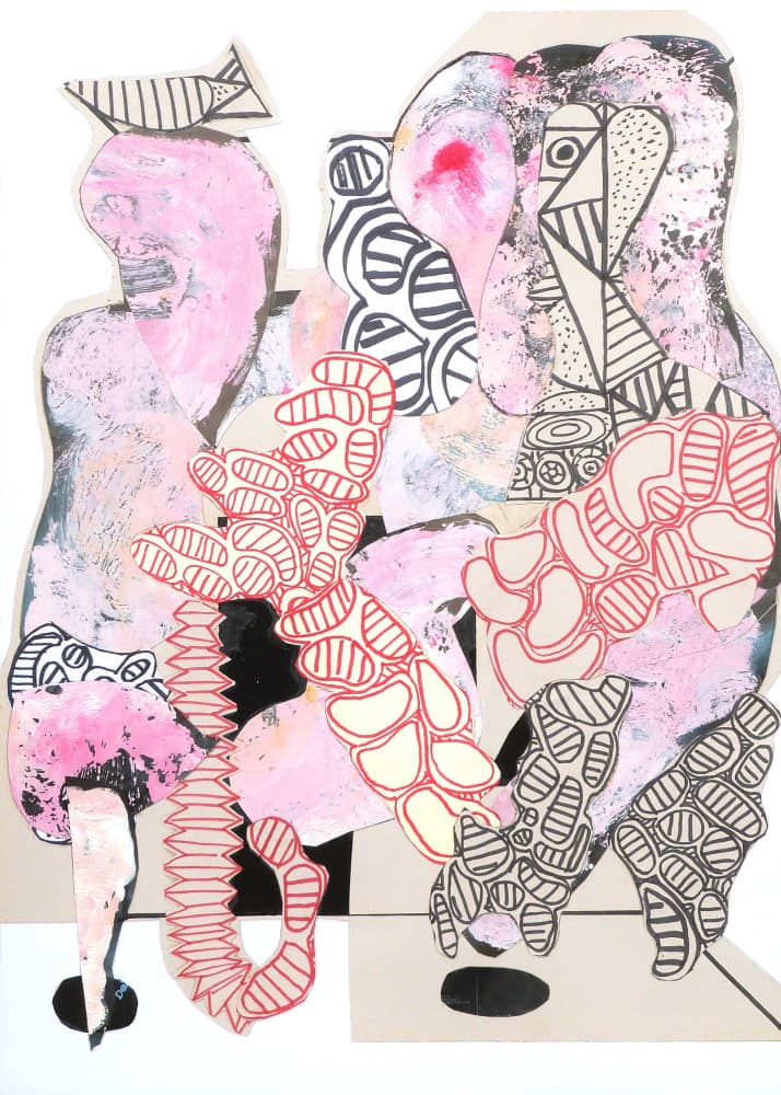 Pink Abstract Forms by Pascal Marlin — canvas wall art