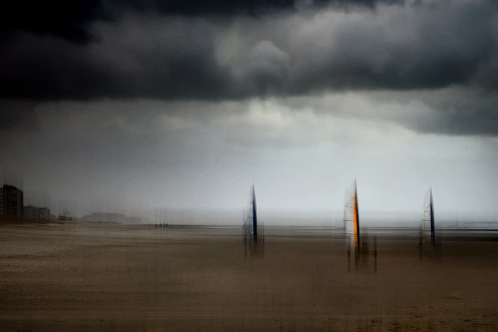 Stormy Beach Sailing by Bruno Flour — canvas wall art