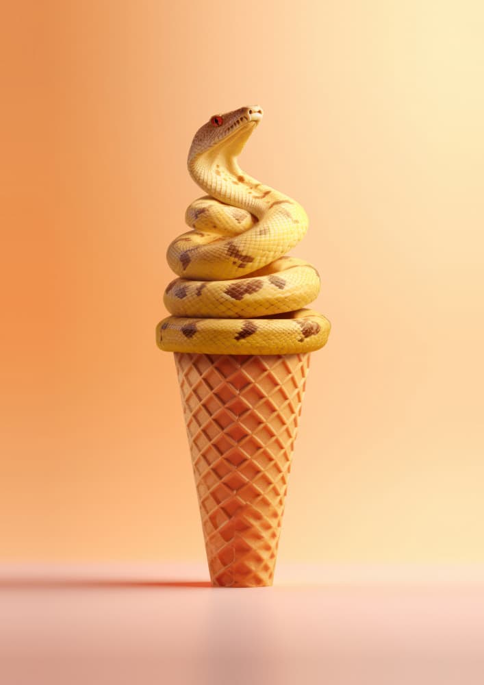 Whimsical Cobra Ice Cream by Artem Pozdniakov — canvas wall art
