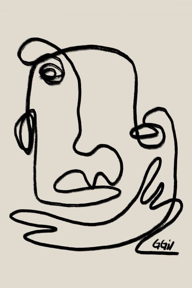 Abstract Line Face by GIovanna Gil Alves — canvas wall art
