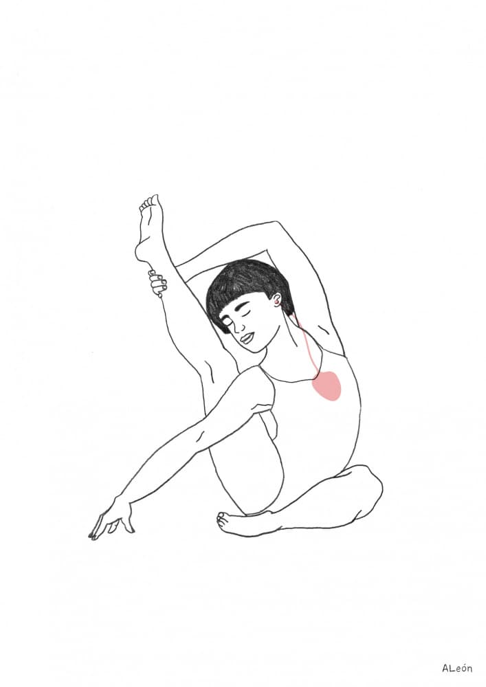 Serene Yoga Illustration by Amanda Leon — canvas wall art