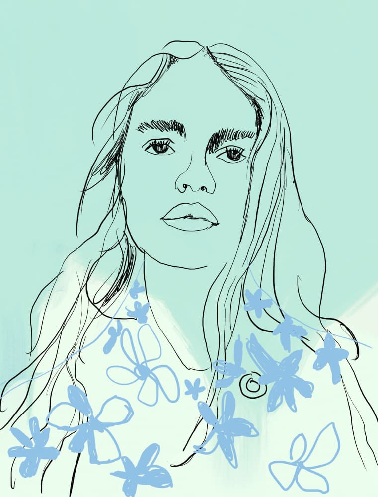 Serene Floral Sketch by Beate Tubach — canvas wall art