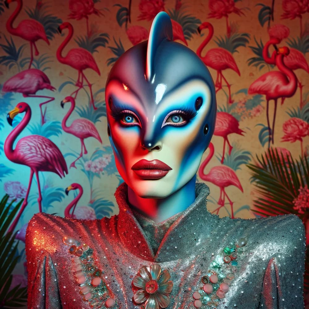 Vibrant Flamingo Mask by David Galan — canvas wall art
