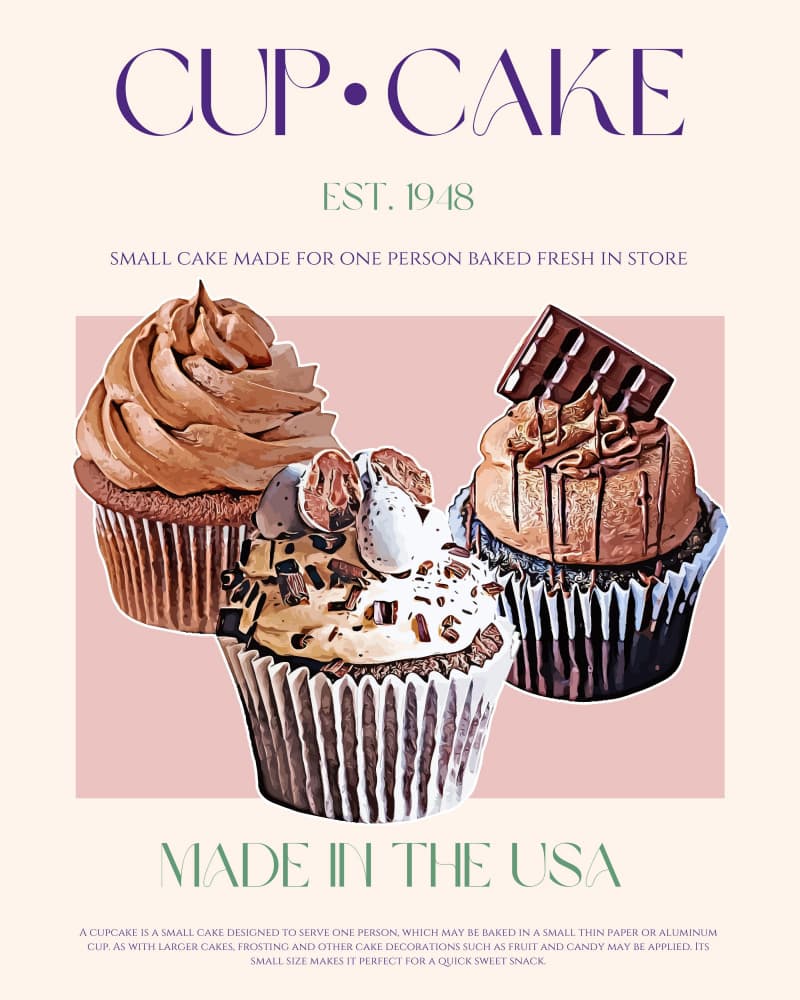 Classic American Cupcakes by Nazma Khokhar — canvas wall art