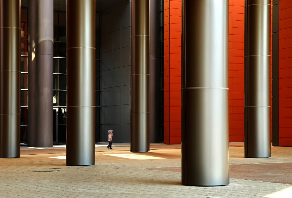 Solitary Figure Grand Architecture by Anna Niemiec — canvas wall art