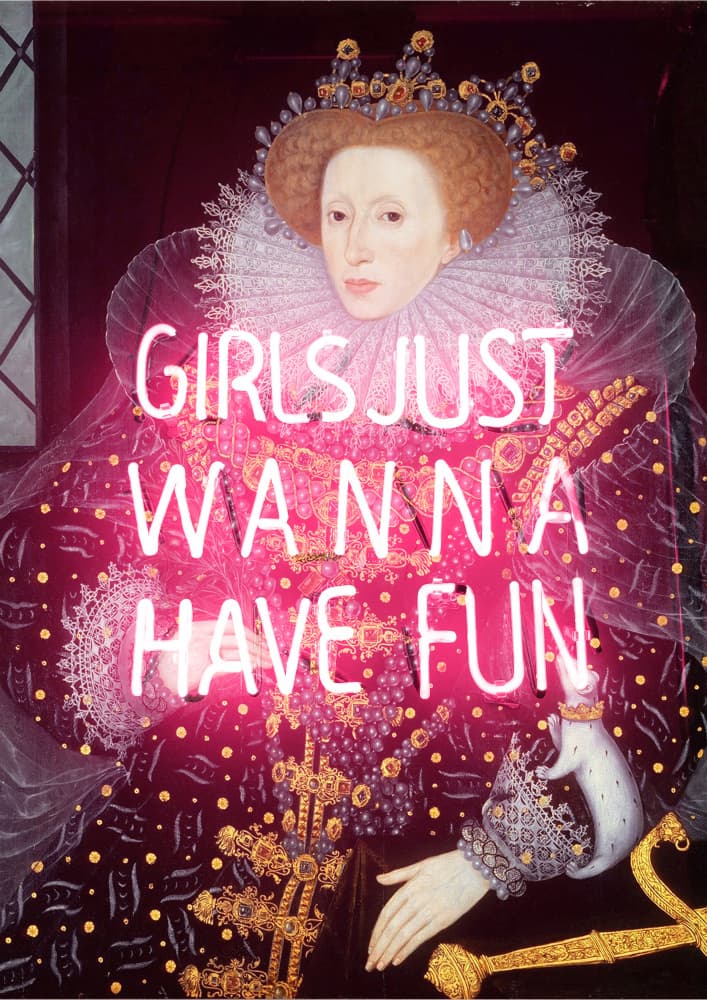 Sassy Queen Neon Portrait by Talitha McQueen — canvas wall art