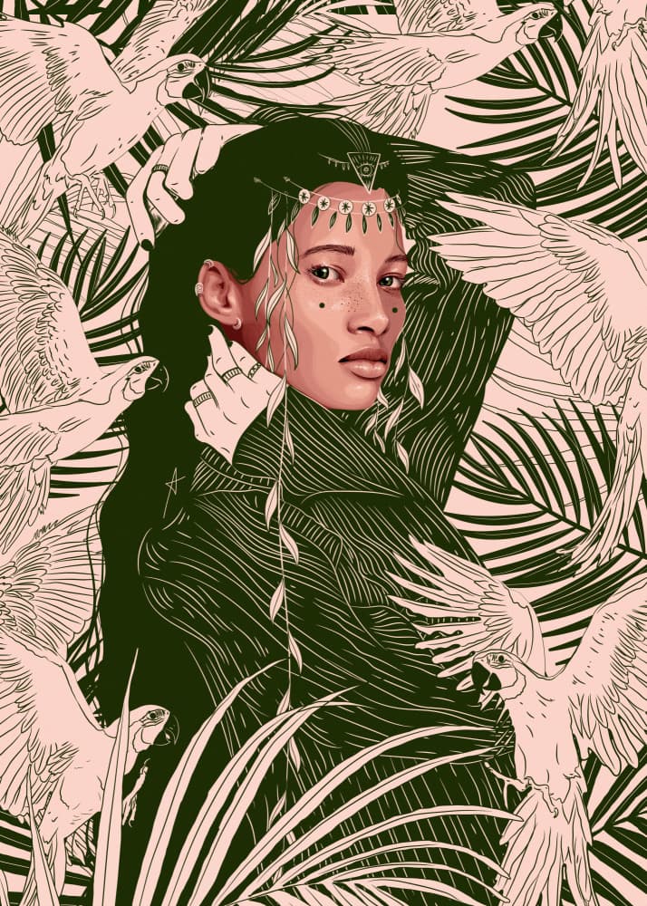 Exotic Jungle Woman by AnA Ariane — canvas wall art