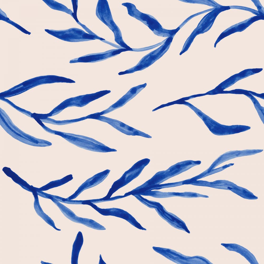 Flowing Indigo Leaves by Irene Demetri — canvas wall art