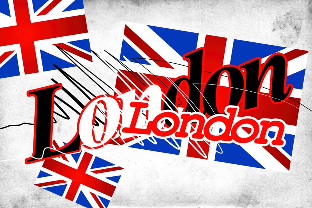 London Union Jack Flags by Rafal Kulik — canvas wall art