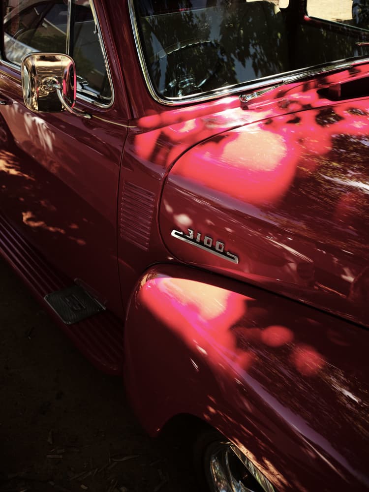 Crimson Classic Ride by Shot by Clint — canvas wall art