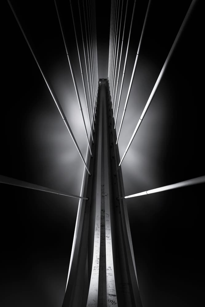 Dramatic Bridge Geometry by Jorge Ruiz Dueso — canvas wall art