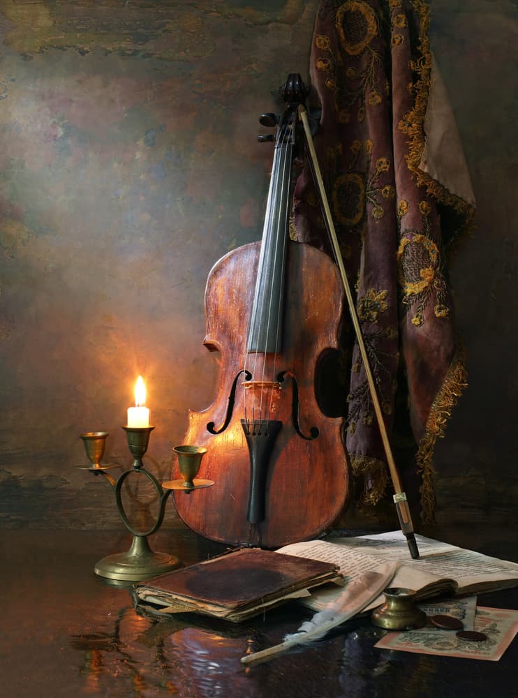 Candlelight Violin Study by Andrey Morozov — canvas wall art