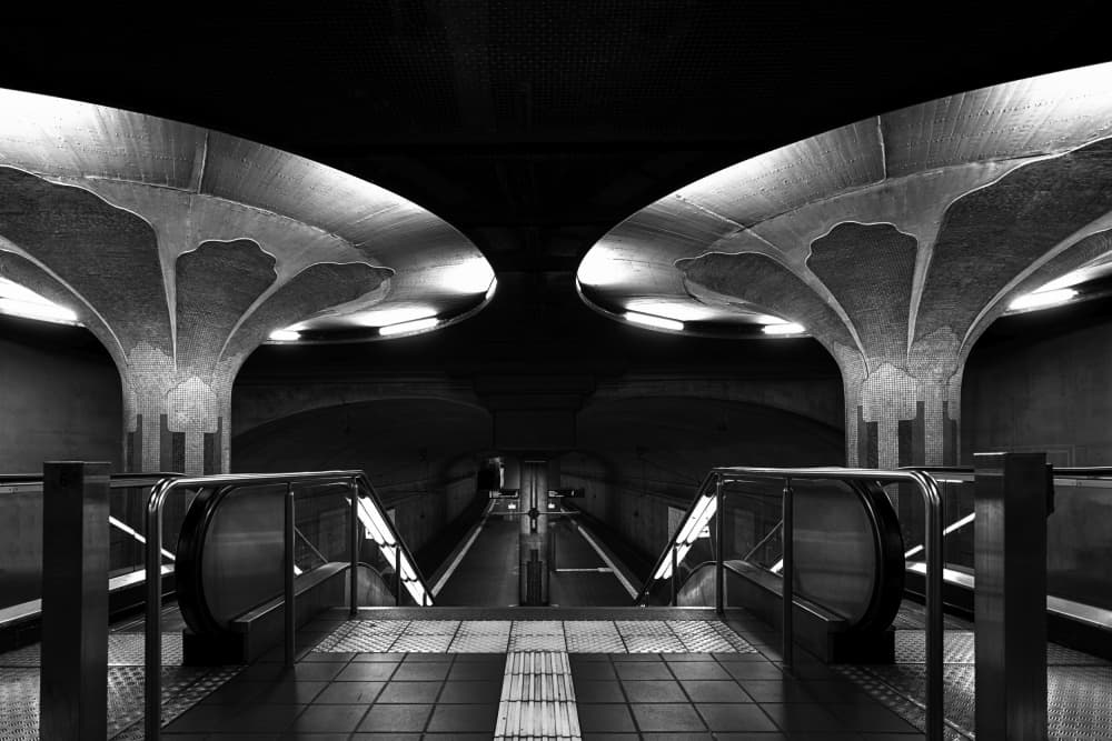 Modern Subway Architecture by Roland Weber — canvas wall art
