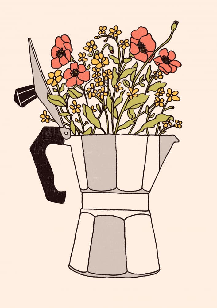 Coffee Garden Blooms by Florent Bodart — canvas wall art
