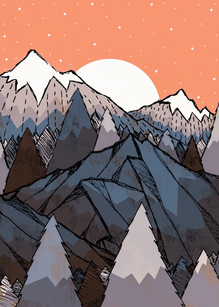 Dusk Mountain Forest by Stephen Wade — canvas wall art
