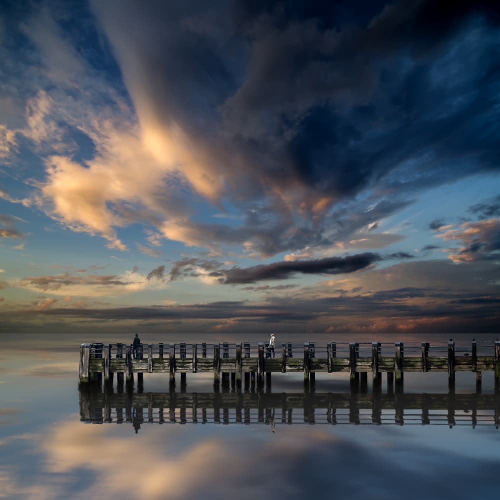 Moody Pier Twilight by George Digalakis — canvas wall art