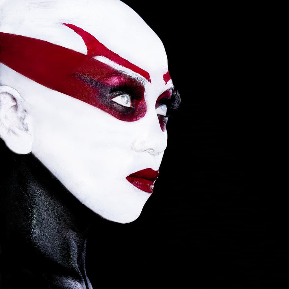 Dramatic Red White Makeup by Srikanth Gumma — canvas wall art
