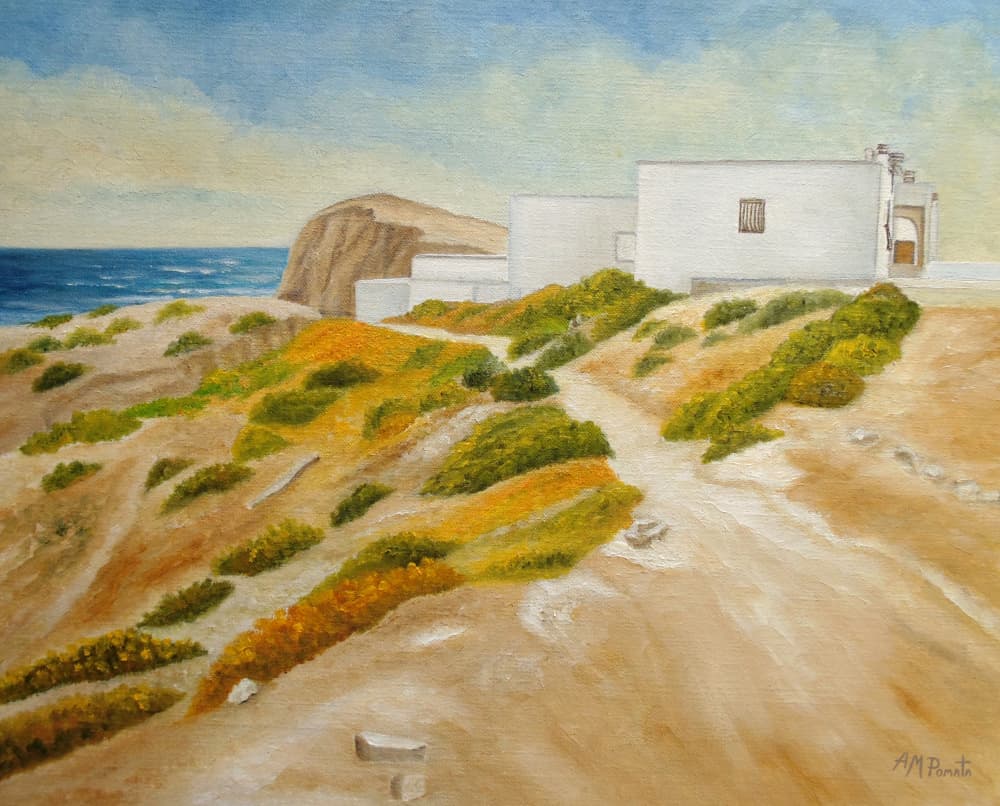 Mediterranean Coastal Landscape by Angeles M. Pomata — canvas wall art