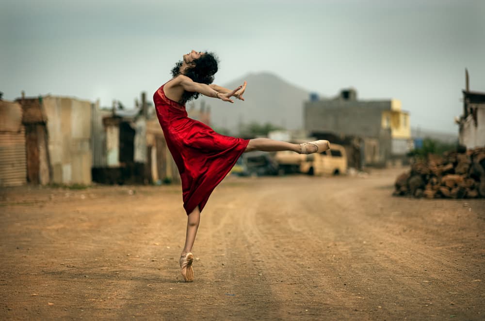Red Dress Ballet by Waldemar Szmidt — canvas wall art