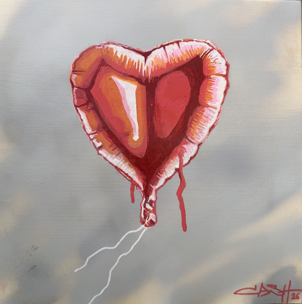 Dripping Heart Balloon by Suzan Habib — canvas wall art