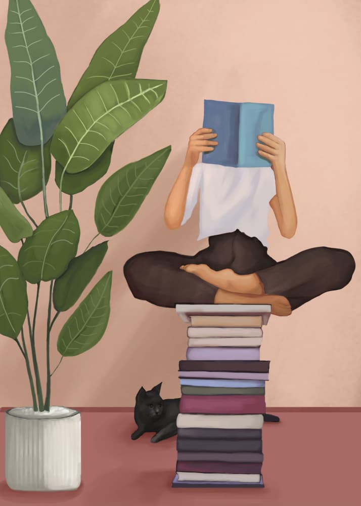 Cozy Reading Moment by Flow Line — canvas wall art
