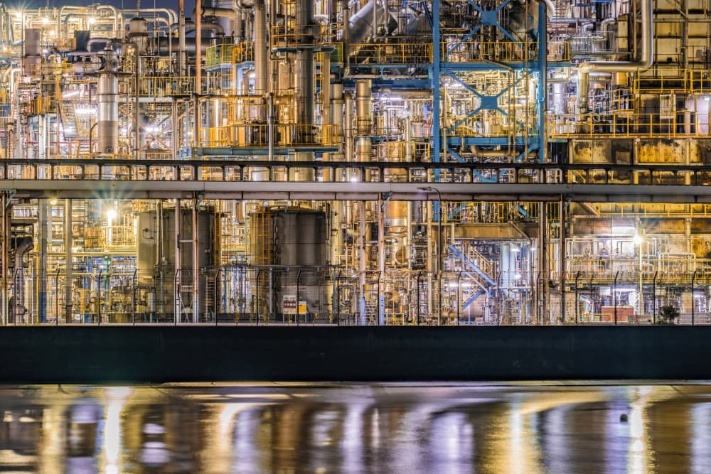 Glowing Industrial Complex by Kobayashi Tetsurou — canvas wall art