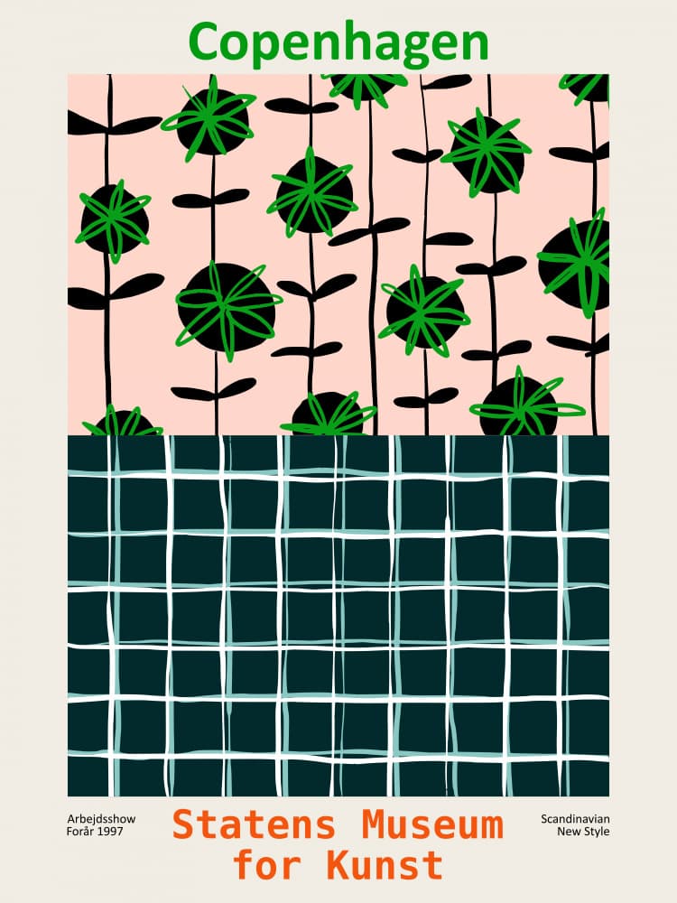 Copenhagen Botanical Grid by Annick — canvas wall art