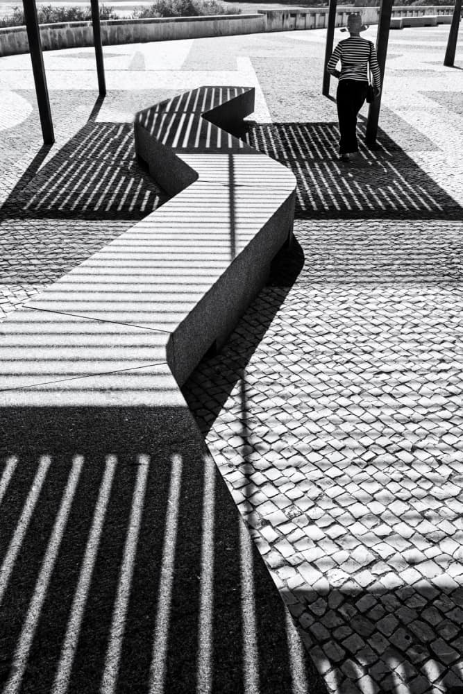 Geometric Shadows Walk by Laura Mexia — canvas wall art