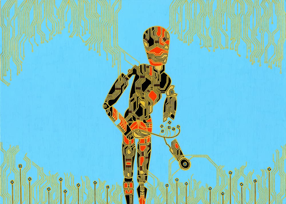 Manikin Gathering Light by Iona Gilburt — canvas wall art