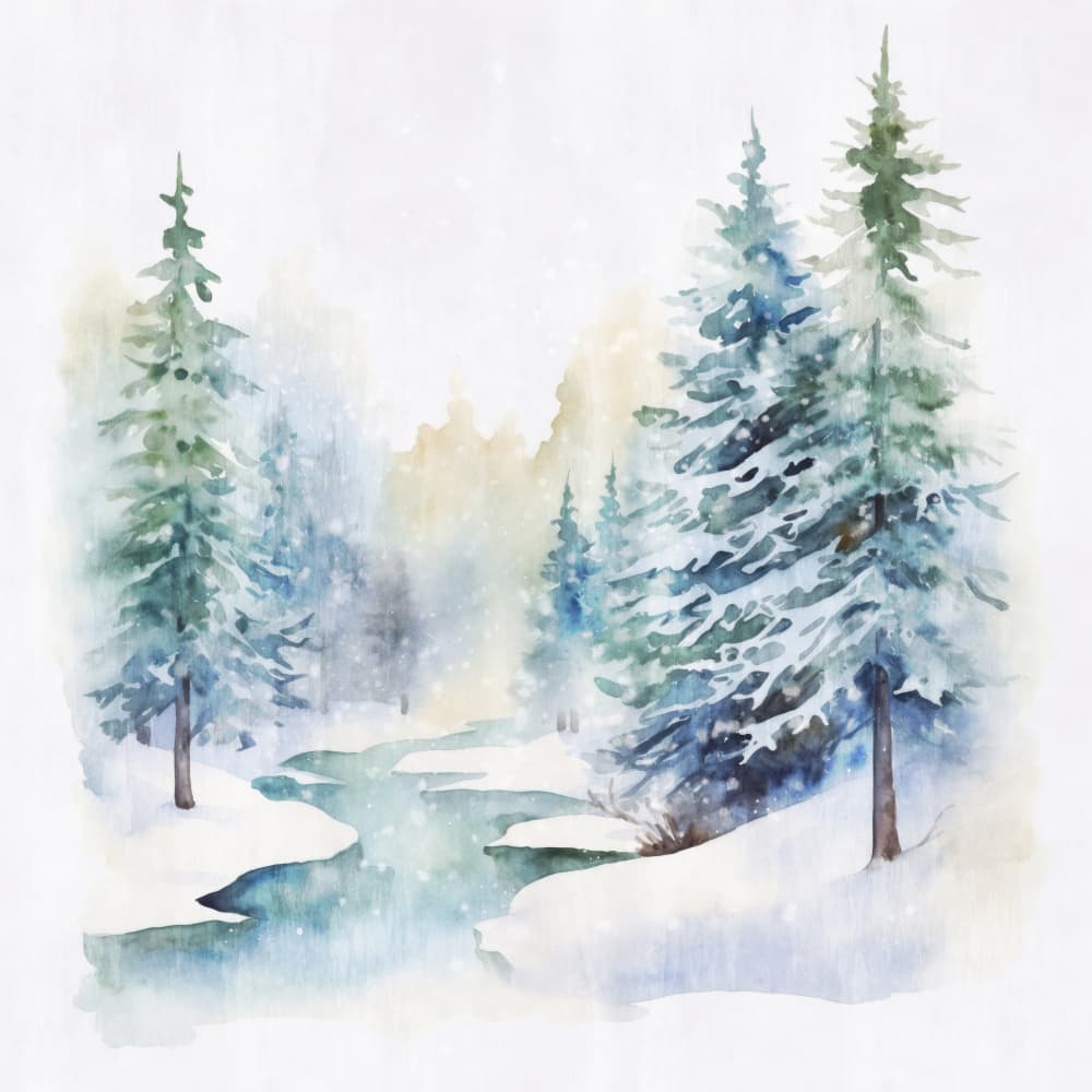 Winter Forest Stream by Andrea Haase — canvas wall art