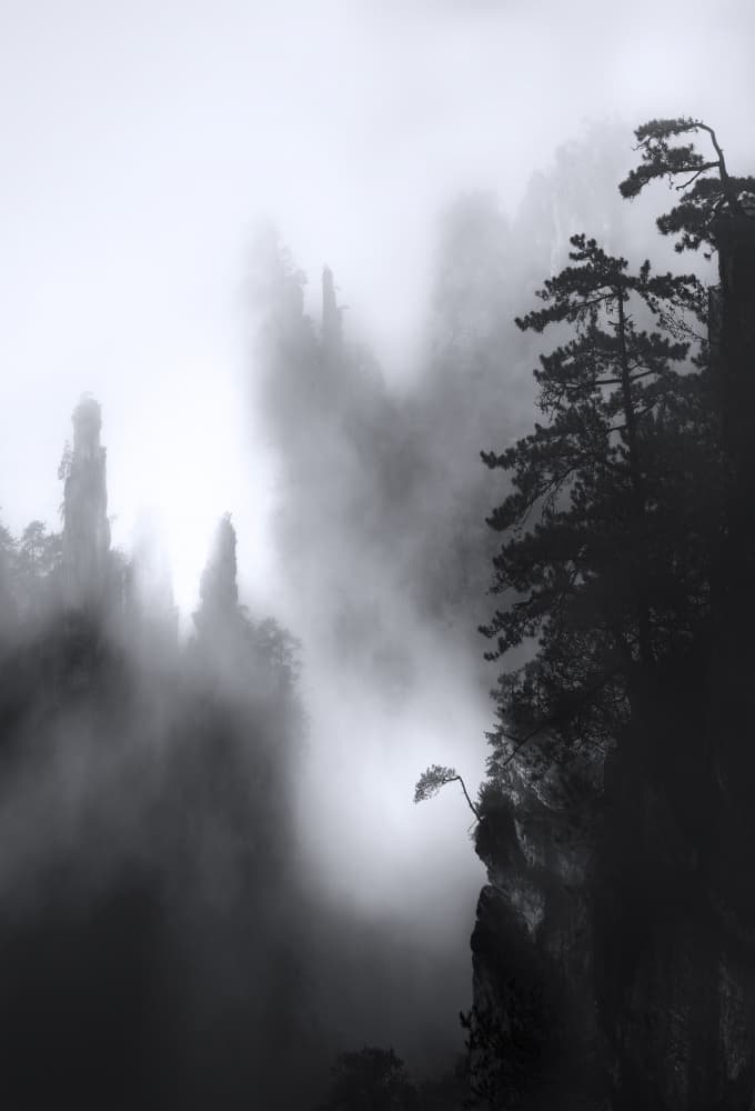 Misty Mountain Peaks by Kai Dan — canvas wall art