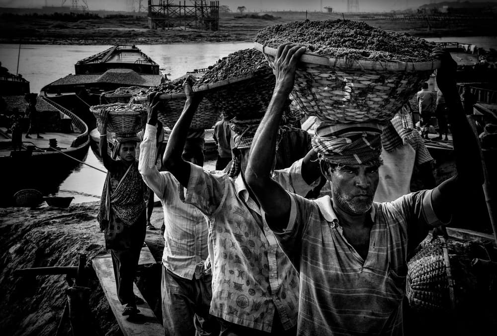 River Dock Workers by Joxe Inazio Kuesta Garmendia — canvas wall art