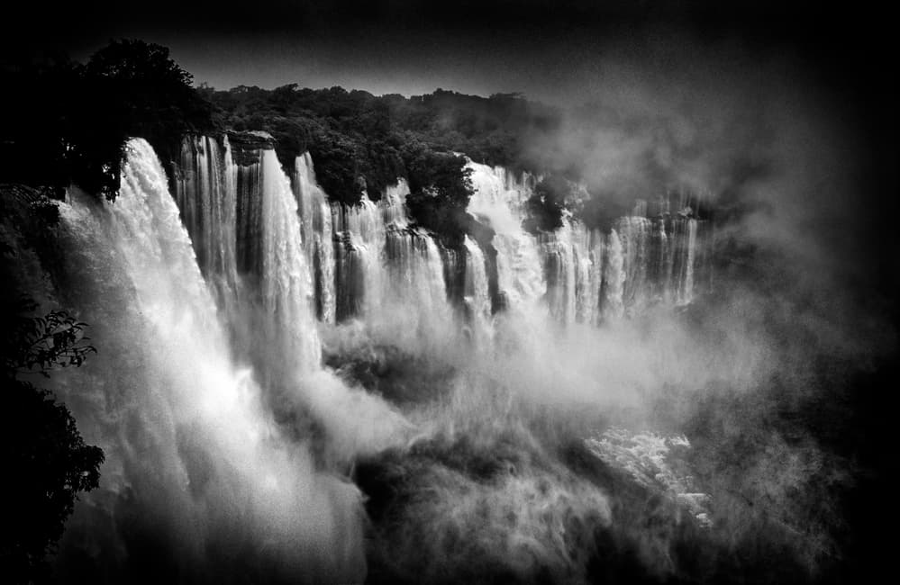 Misty Jungle Waterfalls by Martin Froyda — canvas wall art