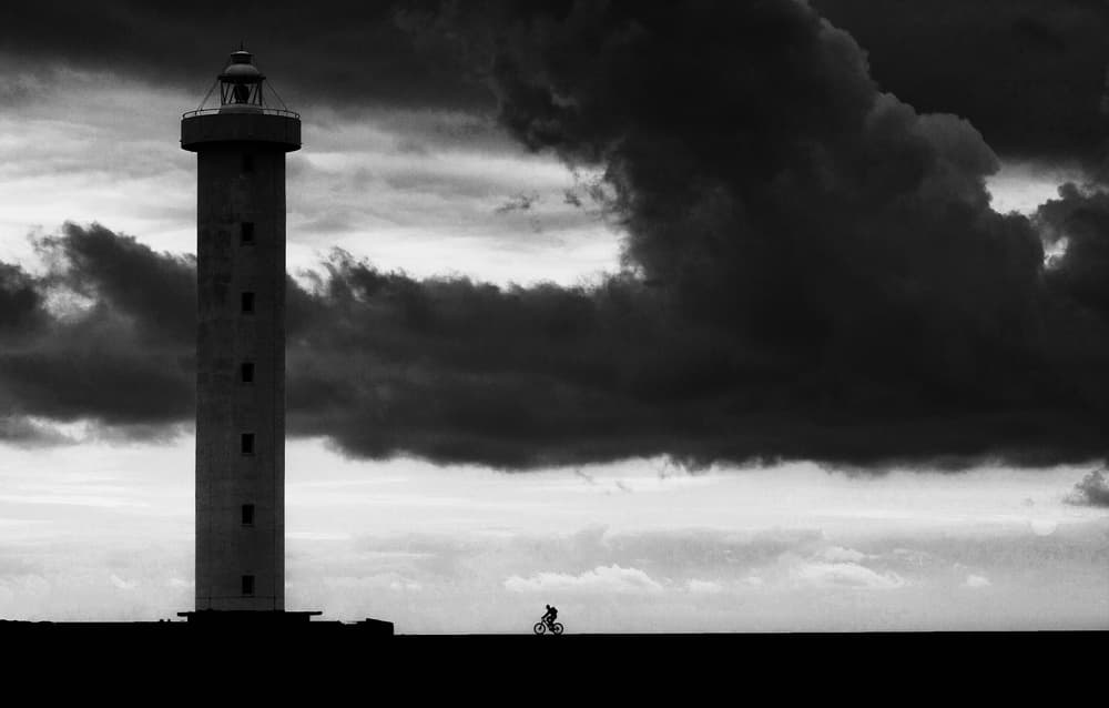 Stormy Sky Lighthouse Ride by Luciano Caturegli — canvas wall art