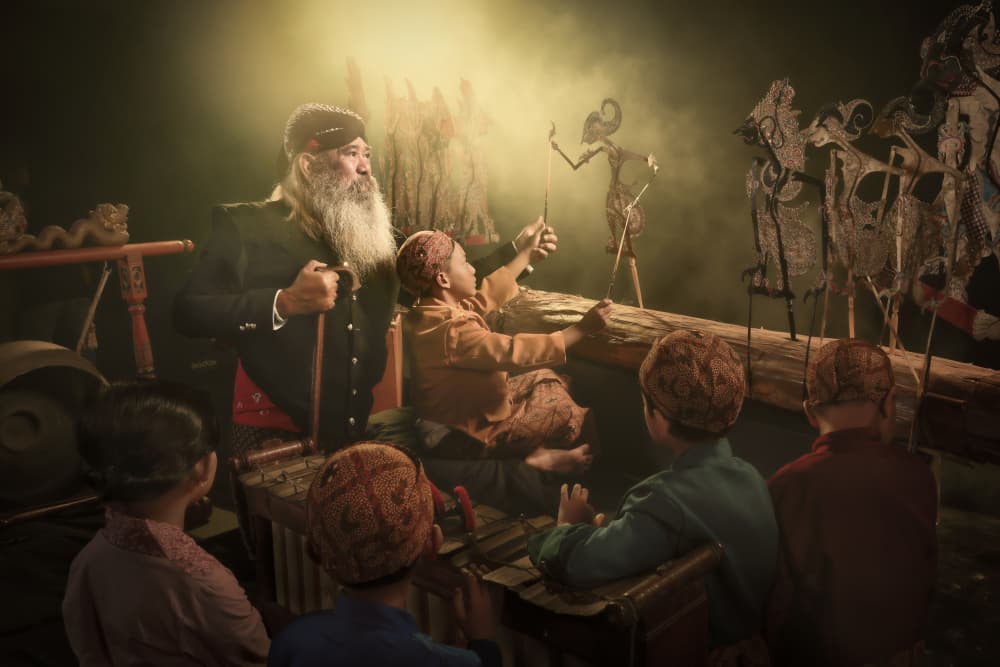 Javanese Shadow Puppet Lesson by Gatot Herliyanto — canvas wall art