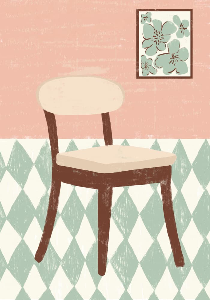 Pink Room Chair by Gulcihan Ozguc — canvas wall art