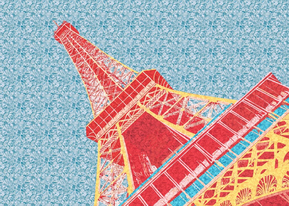 Red Eiffel Tower Pop Art by Andreas Magnusson — canvas wall art