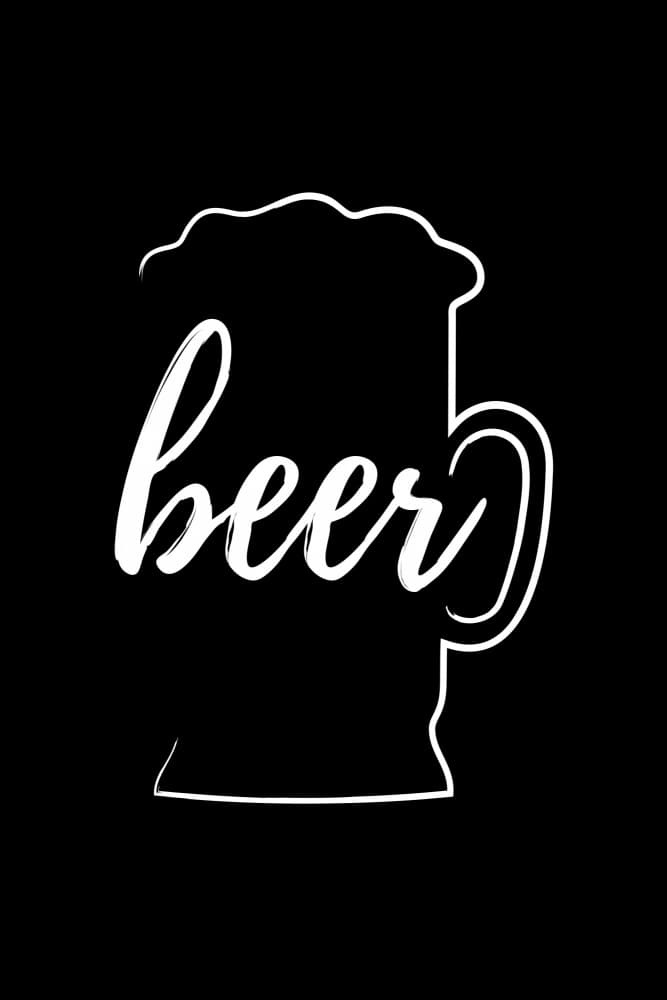 Beer Mug Calligraphy by Martina — canvas wall art