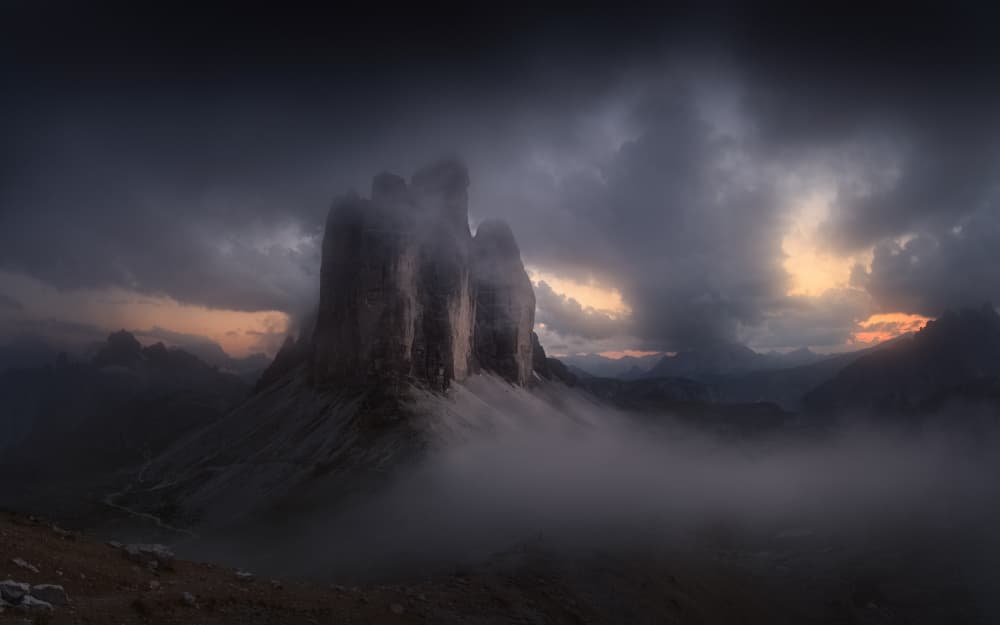 Misty Mountain Peaks by Tomasz Rojek — canvas wall art