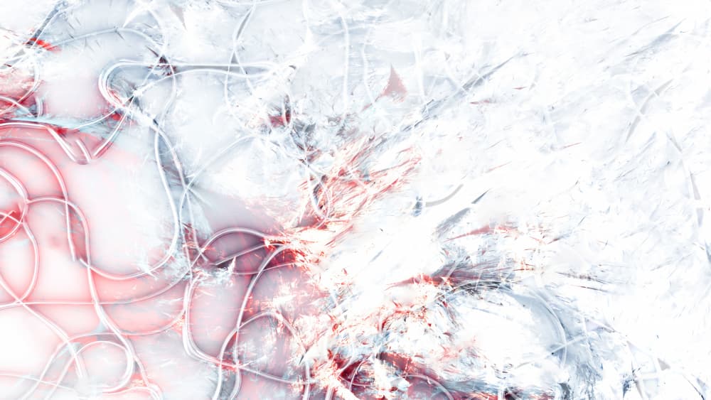 Icy Red Abstract Flow by Rafal Kulik — canvas wall art