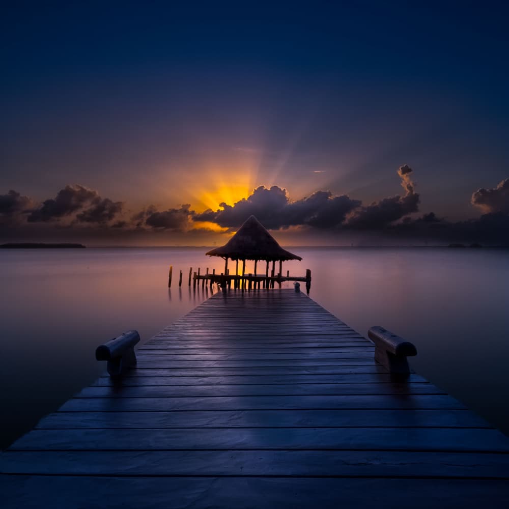 Golden Hour Pier Serenity by Larry Deng APA — canvas wall art